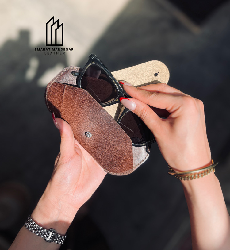 کاور عینک چرم طبیعی /چرم عمارت ماندگار