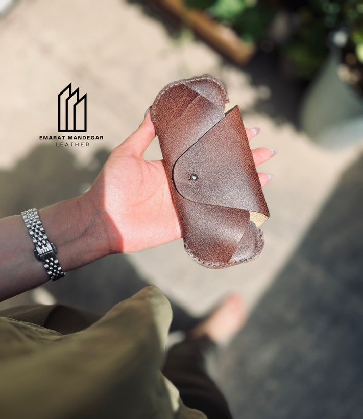 کاور عینک چرم طبیعی /چرم عمارت ماندگار