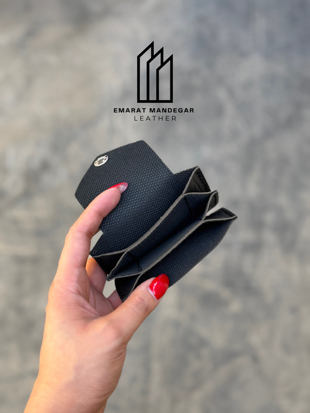 جا کارتی چرمی آکاردئونی دکمه دار مدل پیکسل | عمارت ماندگار